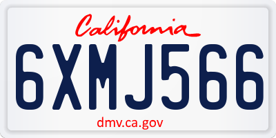 CA license plate 6XMJ566