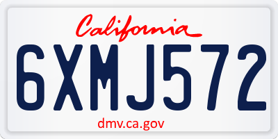 CA license plate 6XMJ572