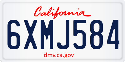CA license plate 6XMJ584