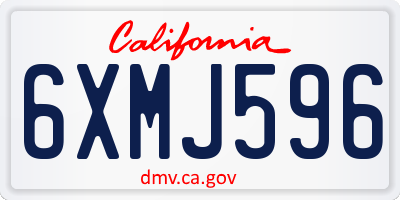 CA license plate 6XMJ596