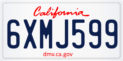 CA license plate 6XMJ599