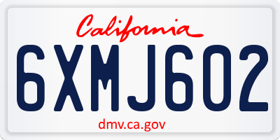CA license plate 6XMJ602