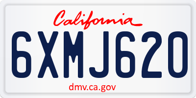 CA license plate 6XMJ620