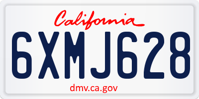 CA license plate 6XMJ628