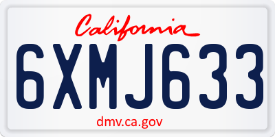 CA license plate 6XMJ633