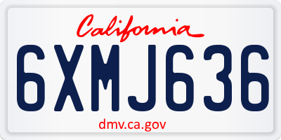 CA license plate 6XMJ636