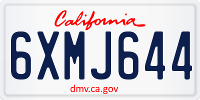 CA license plate 6XMJ644