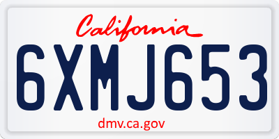 CA license plate 6XMJ653