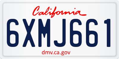 CA license plate 6XMJ661