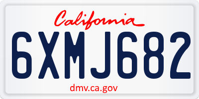 CA license plate 6XMJ682