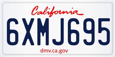 CA license plate 6XMJ695