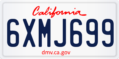 CA license plate 6XMJ699
