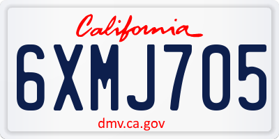 CA license plate 6XMJ705