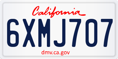 CA license plate 6XMJ707