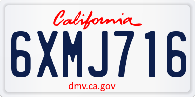 CA license plate 6XMJ716