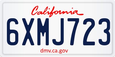 CA license plate 6XMJ723