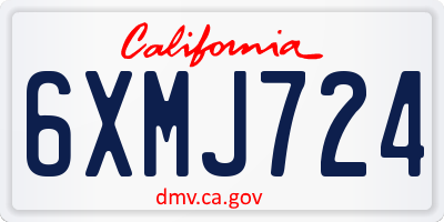 CA license plate 6XMJ724