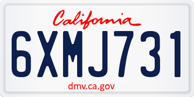 CA license plate 6XMJ731