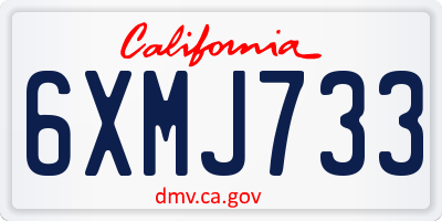 CA license plate 6XMJ733