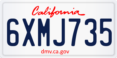 CA license plate 6XMJ735