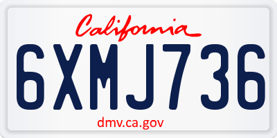 CA license plate 6XMJ736