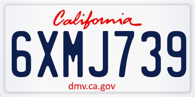 CA license plate 6XMJ739