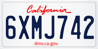 CA license plate 6XMJ742