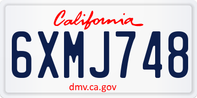 CA license plate 6XMJ748