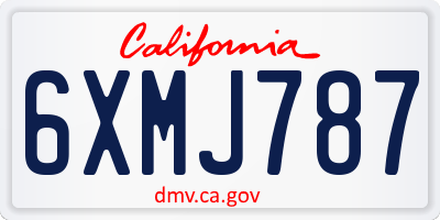 CA license plate 6XMJ787