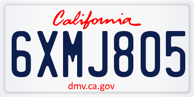 CA license plate 6XMJ805