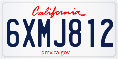 CA license plate 6XMJ812