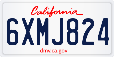 CA license plate 6XMJ824