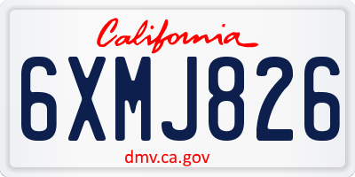 CA license plate 6XMJ826
