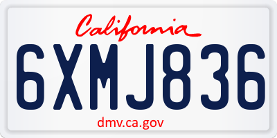 CA license plate 6XMJ836