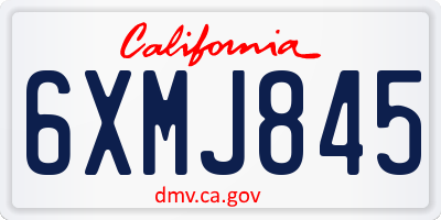 CA license plate 6XMJ845