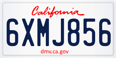 CA license plate 6XMJ856