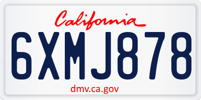 CA license plate 6XMJ878
