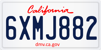 CA license plate 6XMJ882