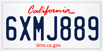 CA license plate 6XMJ889