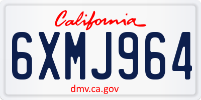CA license plate 6XMJ964