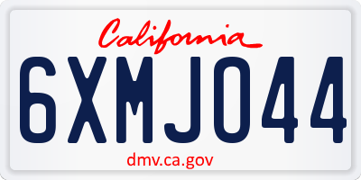 CA license plate 6XMJO44