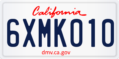 CA license plate 6XMK010