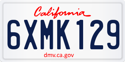 CA license plate 6XMK129
