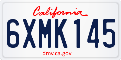 CA license plate 6XMK145