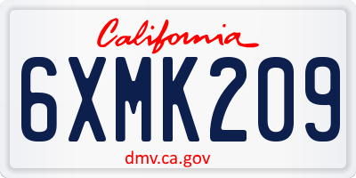 CA license plate 6XMK209