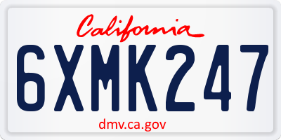 CA license plate 6XMK247