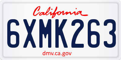 CA license plate 6XMK263
