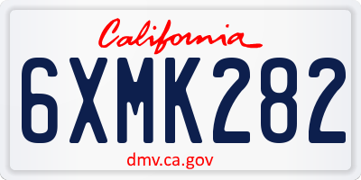 CA license plate 6XMK282