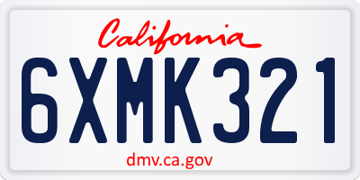 CA license plate 6XMK321