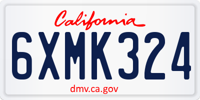 CA license plate 6XMK324